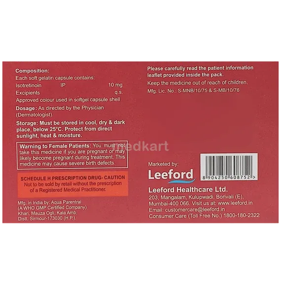 acnetoin i 10 softgel capsule 10's